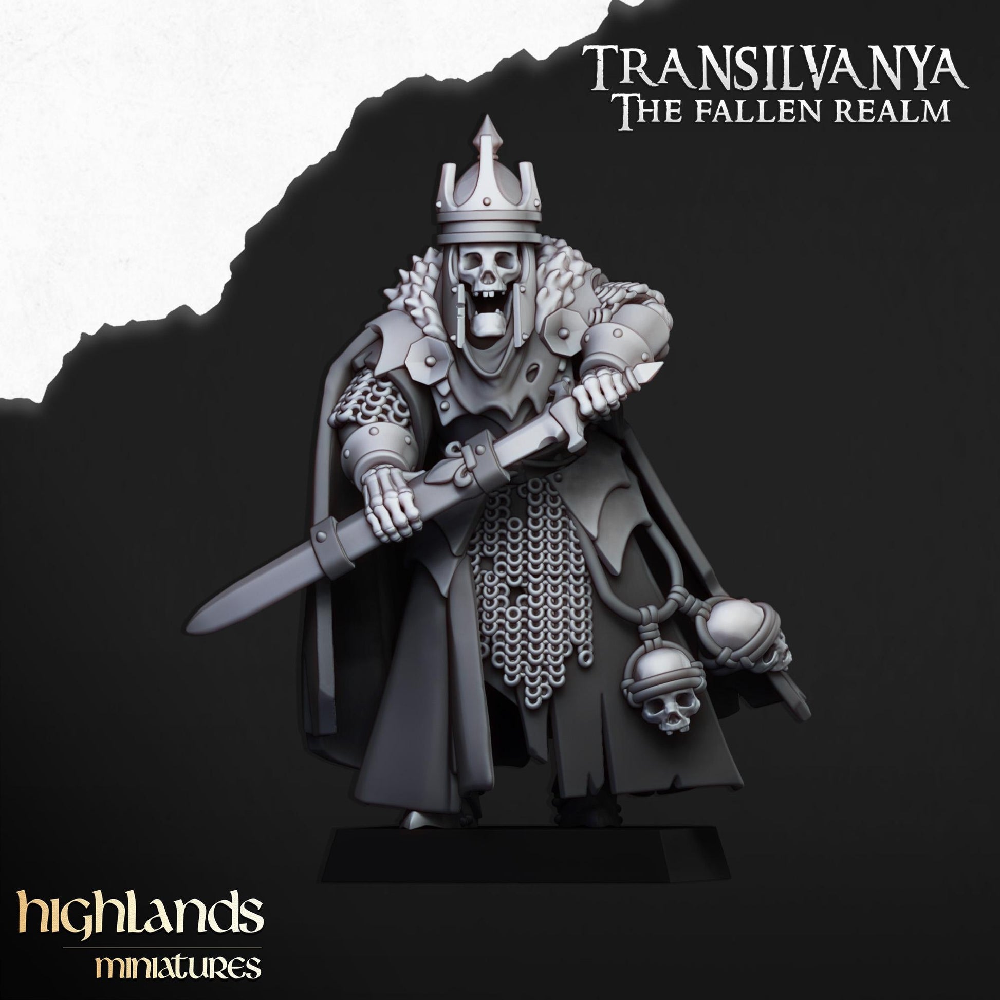 Highland Miniatures Skeletal Lord - Fantasy / D&D (Custom Order) - product image 1 of 3