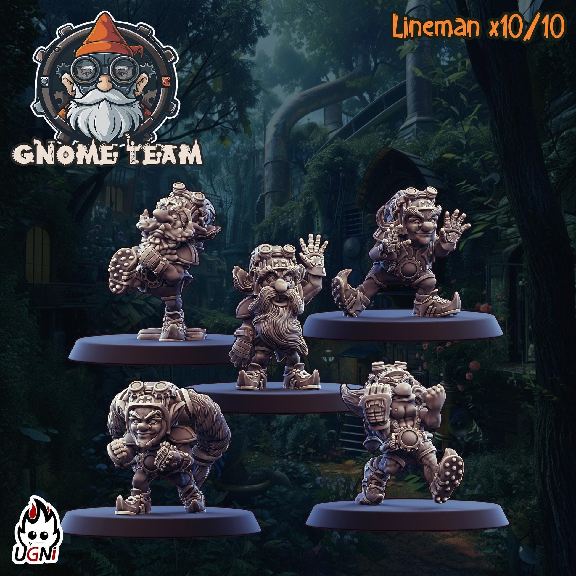 Gnome Team (Steampunk Style) Designed by UGNI Miniatures - Fantasy Football - product image 6 of 10