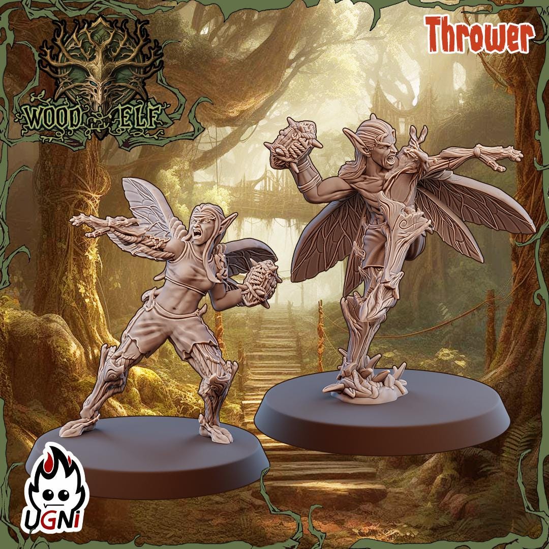 Wood Elf Team (Tree Dryads Style) Designed by UGNI Miniatures - Fantasy Football - product image 5 of 10