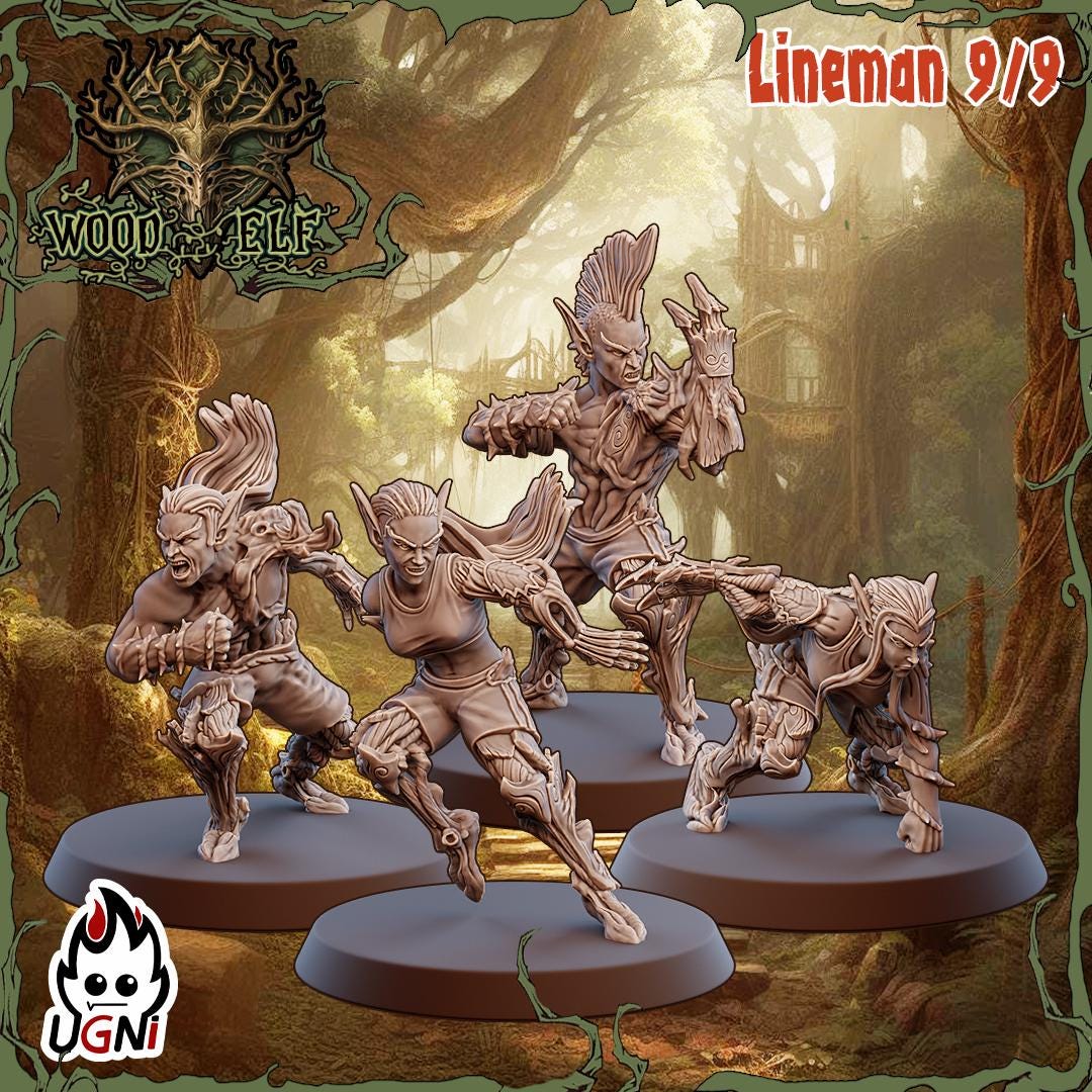 Wood Elf Team (Tree Dryads Style) Designed by UGNI Miniatures - Fantasy Football - product image 6 of 10