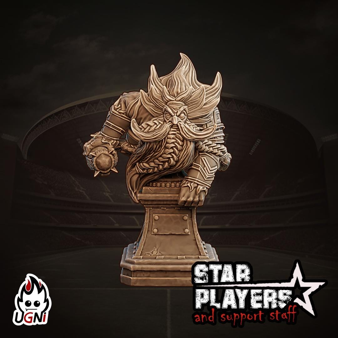 Bust Bromindal White Dwarf Star Player - Designed by UGNI Miniatures - Fantasy Football - product image 1 of 2