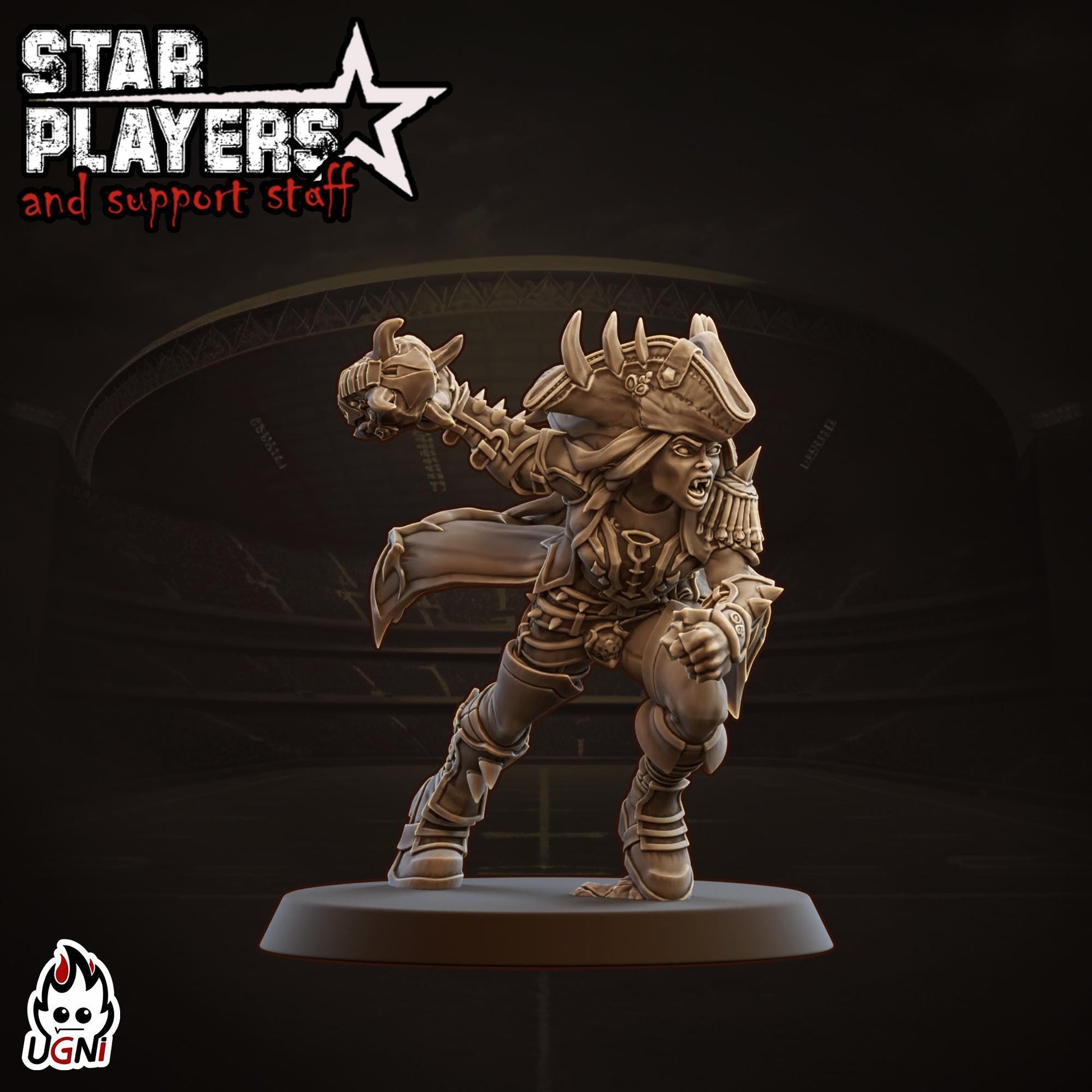 Captain Katrina Star Player - Designed by UGNI Miniatures - Fantasy Football - product image 1 of 3