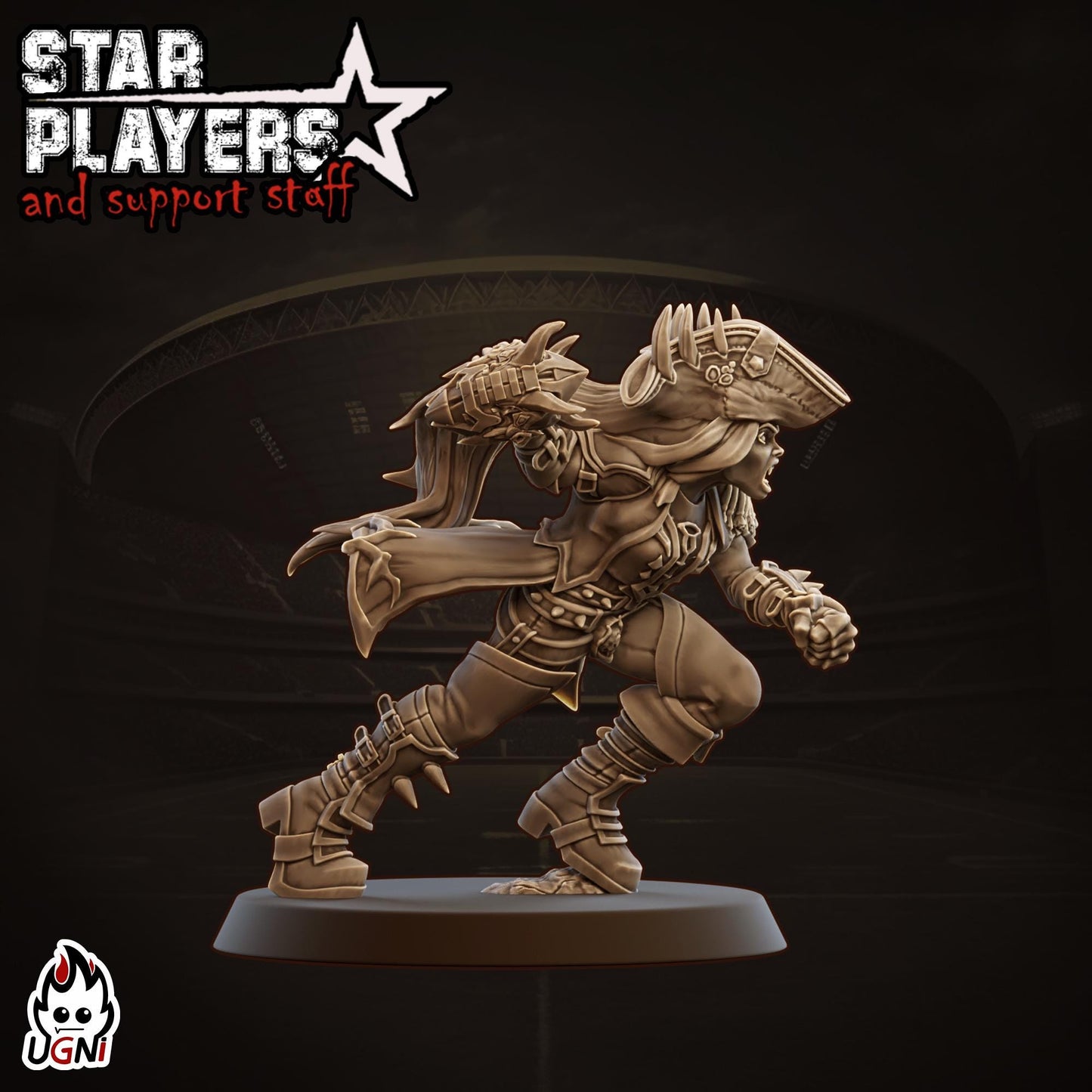 Captain Katrina Star Player - Designed by UGNI Miniatures - Fantasy Football - product image 2 of 3