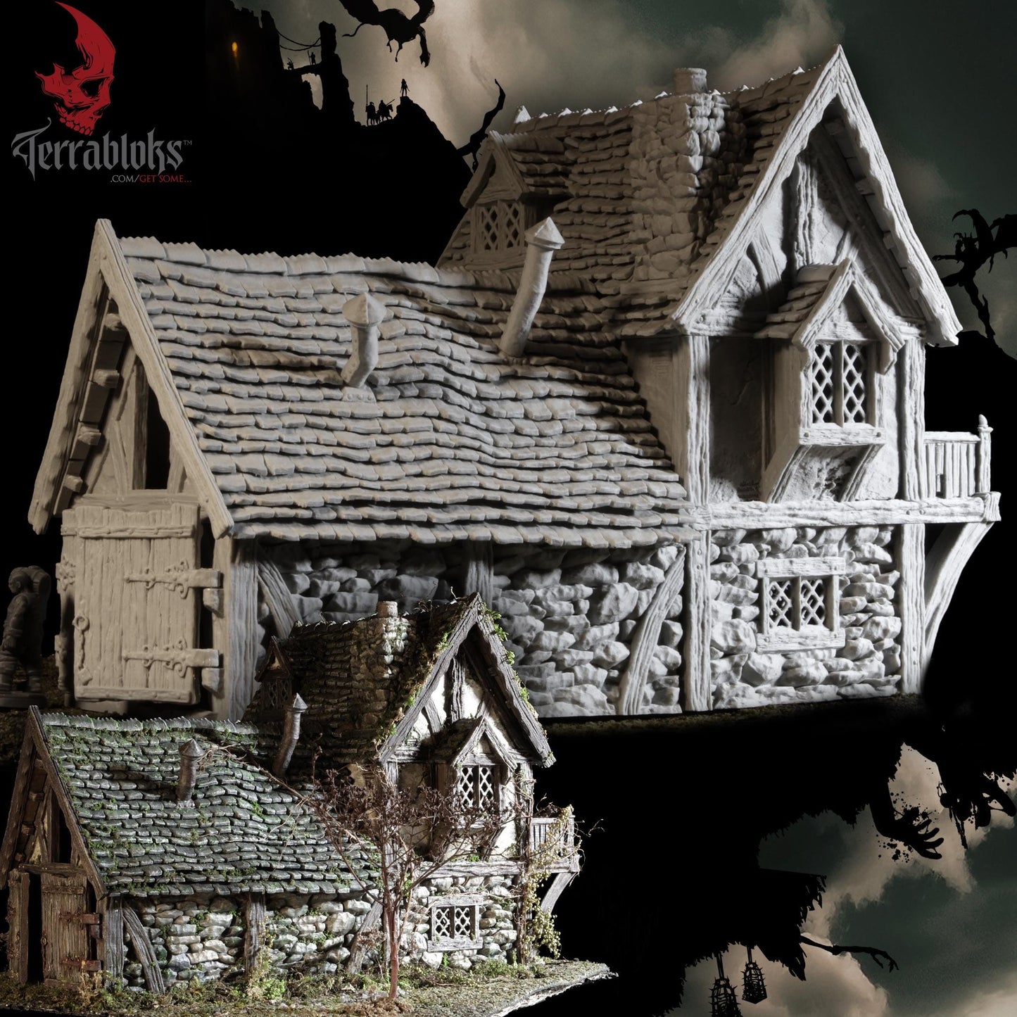 Fanny's Smoked Kipper House Wargaming Terrain 28mm / 32mm - Printed on FDM Bambu Lab X1 Carbon (Custom Order) - product image 7 of 10