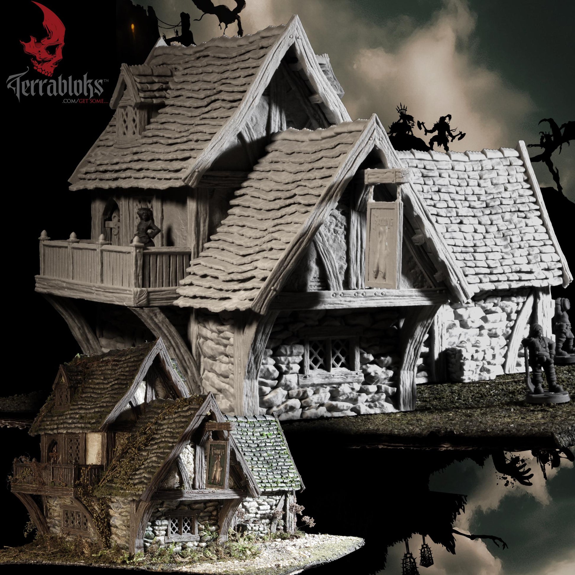 Fanny's Smoked Kipper House Wargaming Terrain 28mm / 32mm - Printed on FDM Bambu Lab X1 Carbon (Custom Order) - product image 2 of 10