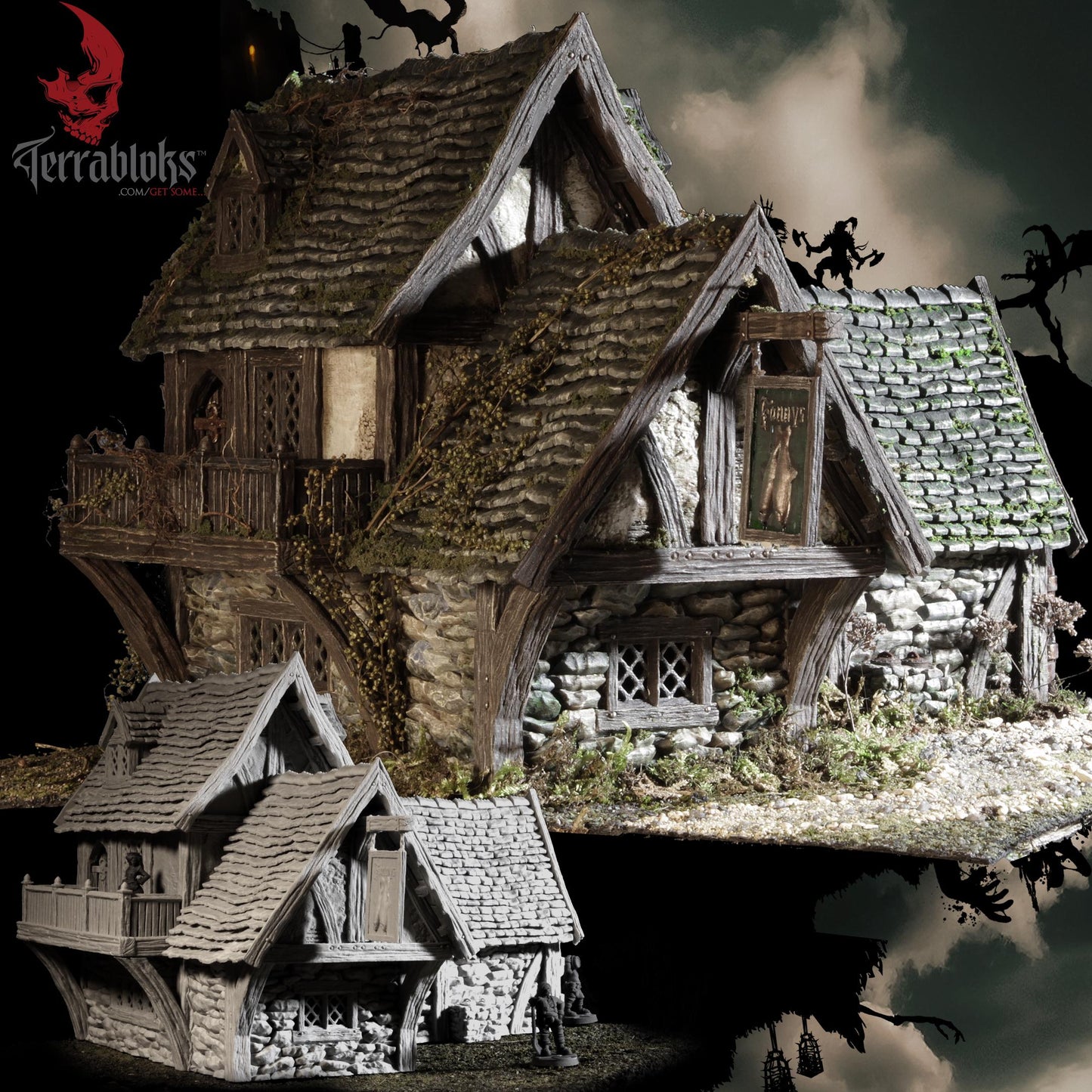 Fanny's Smoked Kipper House Wargaming Terrain 28mm / 32mm - Printed on FDM Bambu Lab X1 Carbon (Custom Order) - product image 6 of 10