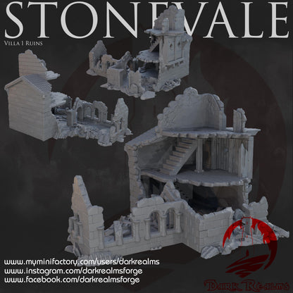 Dark Realms Stonevale - Villa 1 Ruins - Printed on FDM Bambu Lab X1 Carbon (Custom Order) - product image 2 of 3