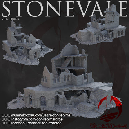 Dark Realms Stonevale - Villa 1 Ruins - Printed on FDM Bambu Lab X1 Carbon (Custom Order) - product image 1 of 3