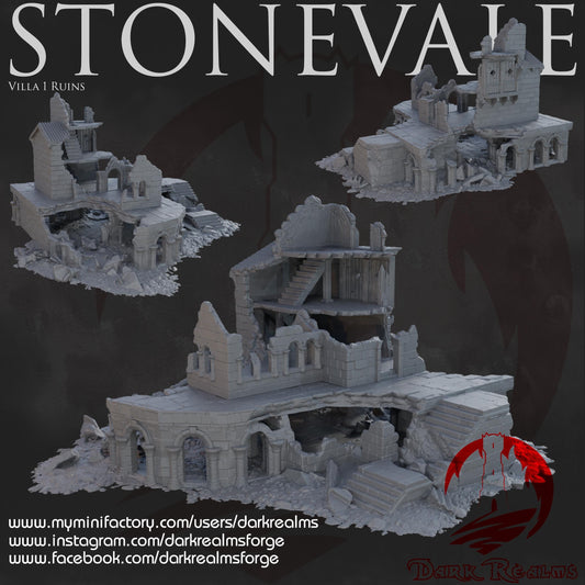 Dark Realms Stonevale - Villa 1 Ruins - Printed on FDM Bambu Lab X1 Carbon (Custom Order) - product image 1 of 3