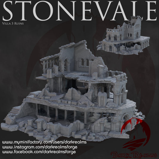 Dark Realms Stonevale - Villa 3 Ruins - Printed on FDM Bambu Lab X1 Carbon (Custom Order) - product image 1 of 2