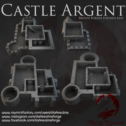 Dark Realms Castle Argent - Breton Border Fortress Keep - Printed on FDM Bambu Lab X1 Carbon (Custom Order) - product image 2 of 2