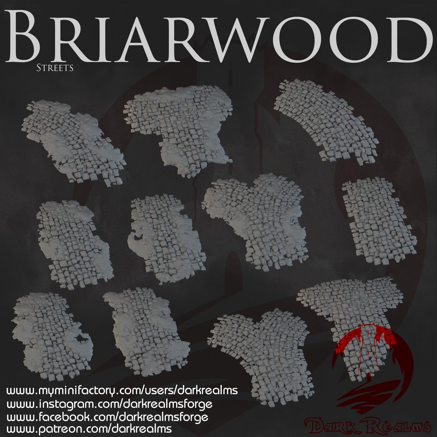 Dark Realms Briarwood - Streets - Printed on FDM Bambu Lab X1 Carbon (Custom Order) - product image