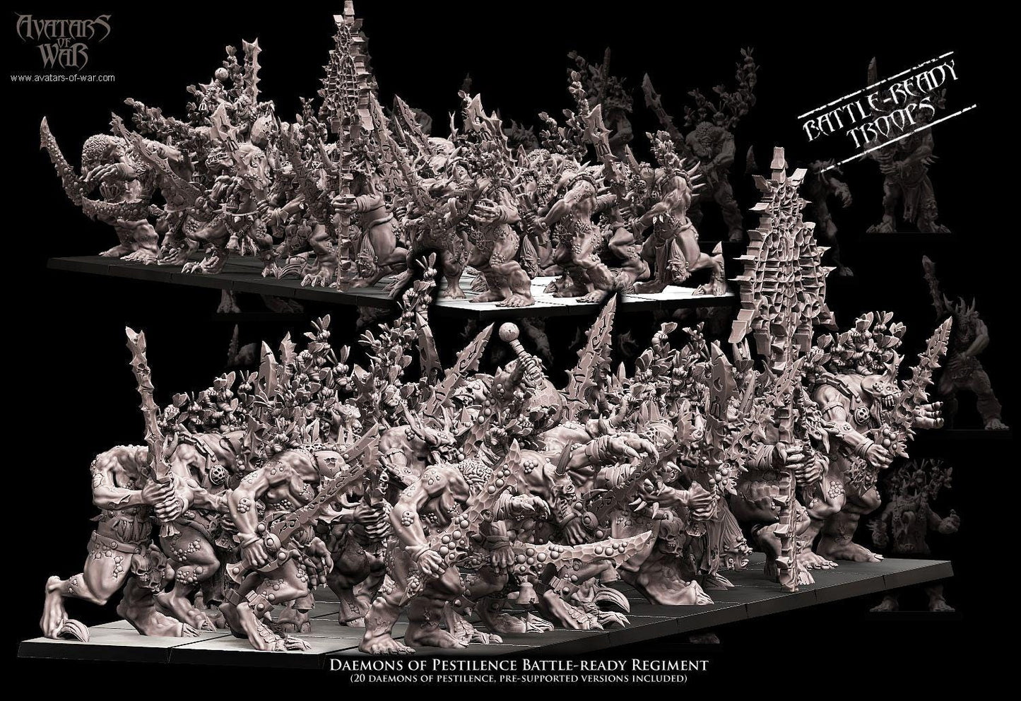 Avatars of War Daemons of Pestilence Regiment - Fantasy / D&D (Custom Order) - product image 3 of 4