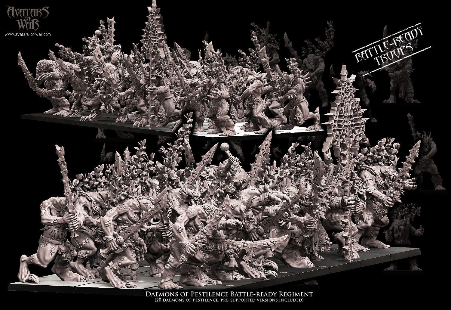Avatars of War Daemons of Pestilence Regiment - Fantasy / D&D (Custom Order) - product image 3 of 4