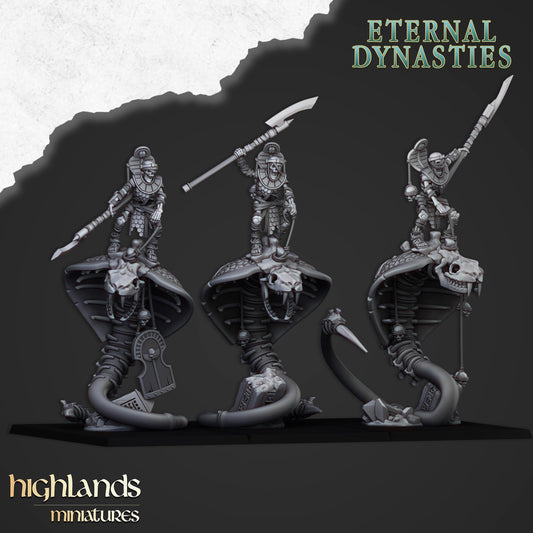 Highland Miniatures Mounted Ancient Guard on Great Snakes - Fantasy / D&D (Custom Order) - product image 1 of 2