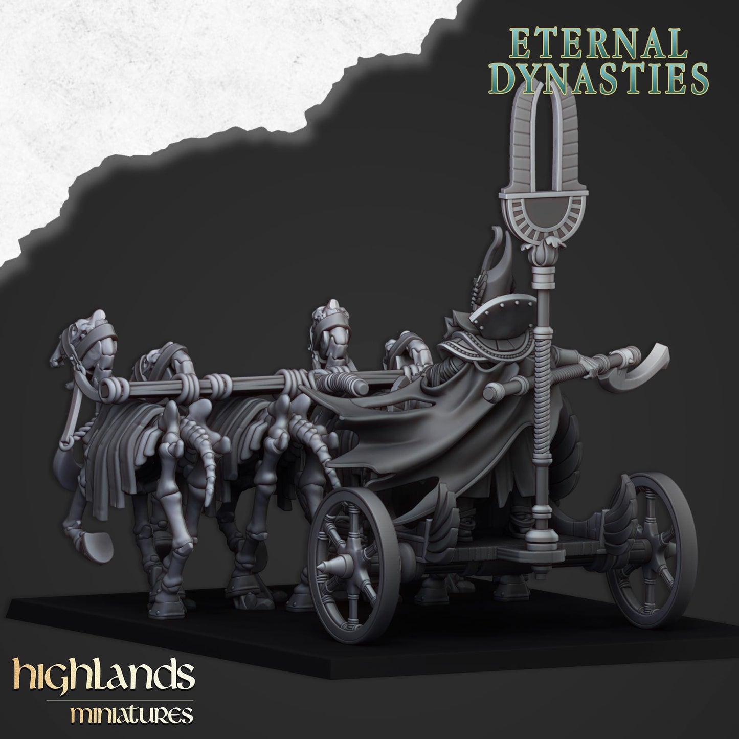 Highland Miniatures Eternal Pharaoh on Chariot - Fantasy / D&D (Custom Order) - product image 4 of 4