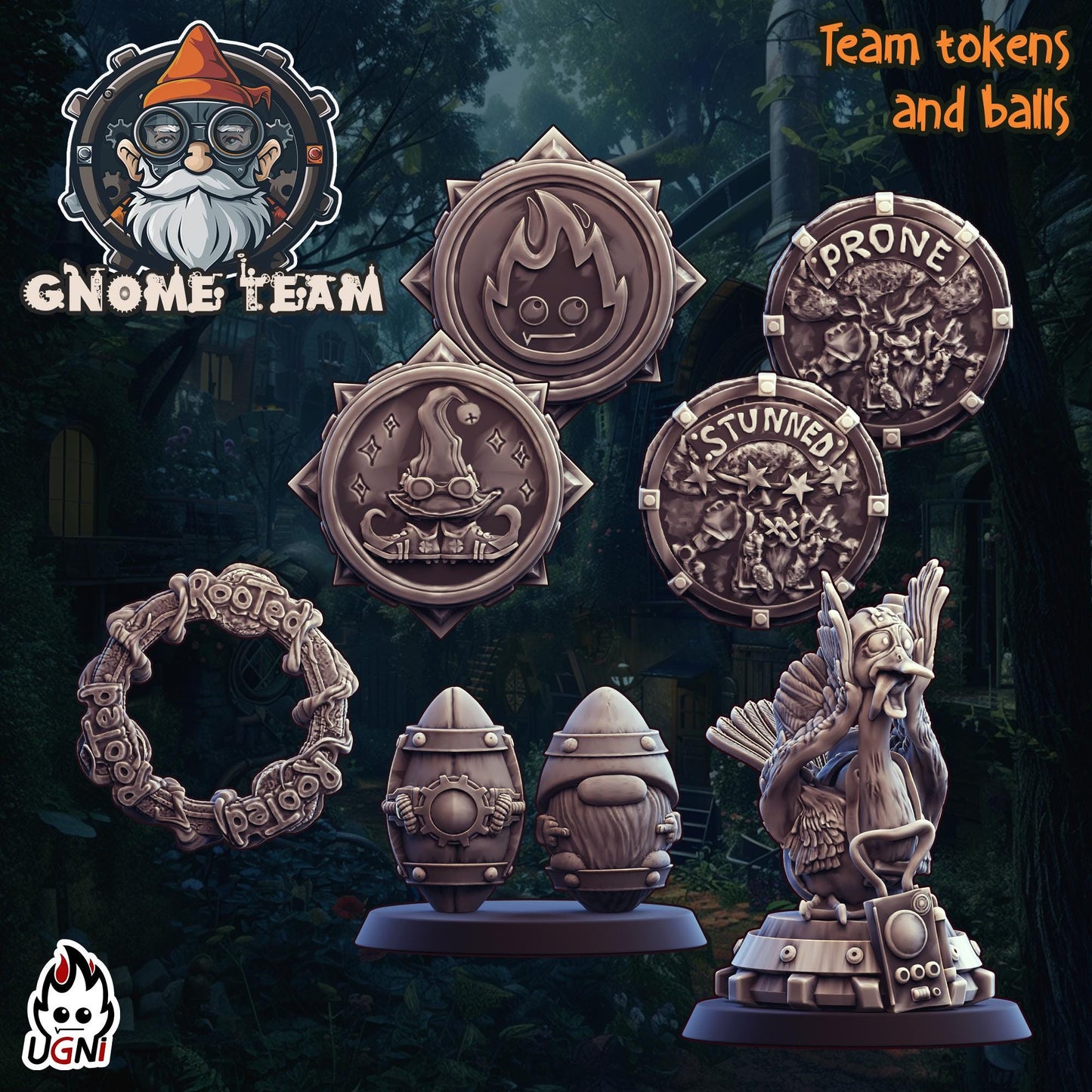 Gnome Team (Steampunk Style) Designed by UGNI Miniatures - Fantasy Football - product image 8 of 10