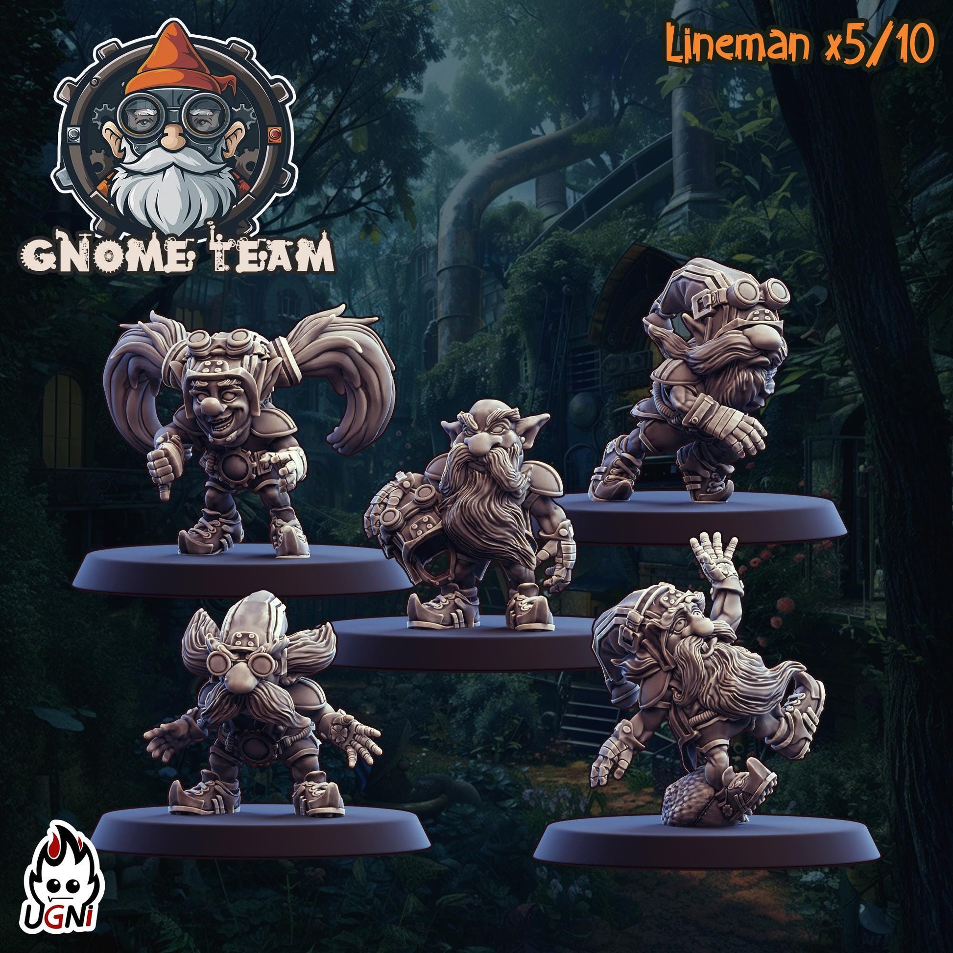 Gnome Team (Steampunk Style) Designed by UGNI Miniatures - Fantasy Football - product image 7 of 10