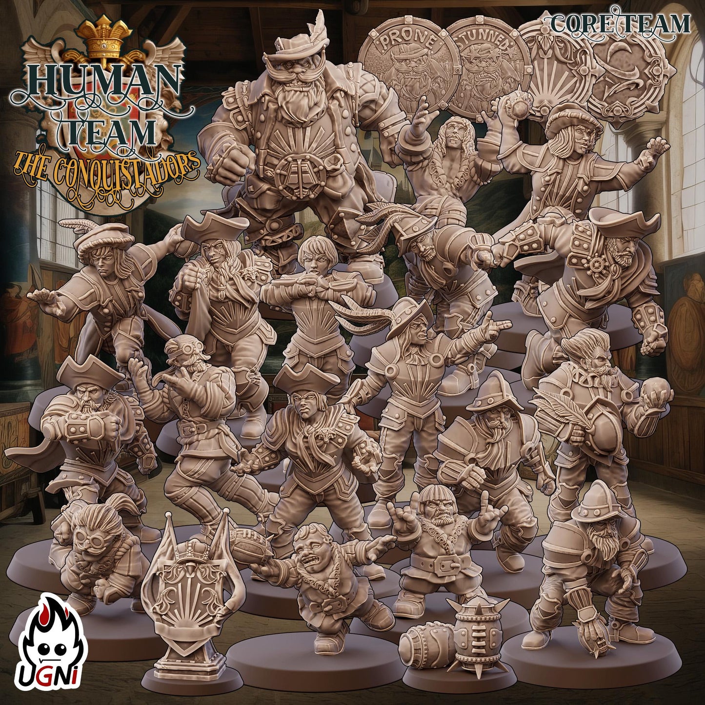 Human Team (Conquistador Style) Designed by UGNI Miniatures - Fantasy Football - product image 1 of 9