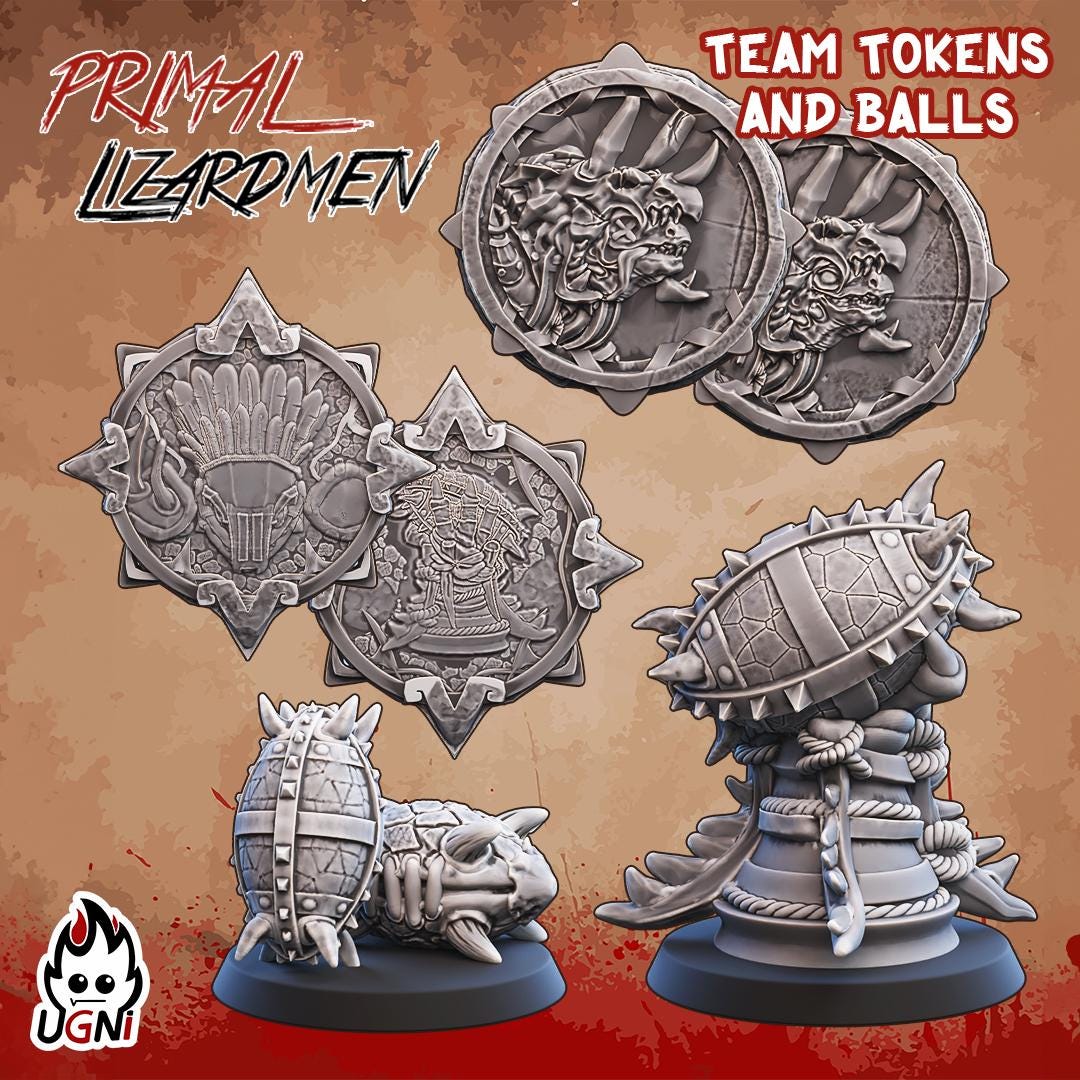 Lizardmen Team (Primal Style) Designed by UGNI Miniatures - Fantasy Football - product image 6 of 8