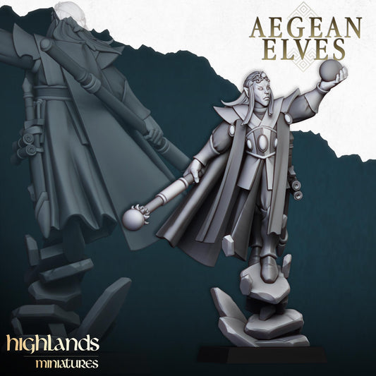 Highland Miniatures Aegean Elf Mage - Fantasy / D&D (Custom Order) - product image 1 of 2