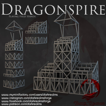 Dark Realms Dragonspire Wizarding School - Stands - Printed on FDM Bambu Lab X1 Carbon (Custom Order) - product image 2 of 2