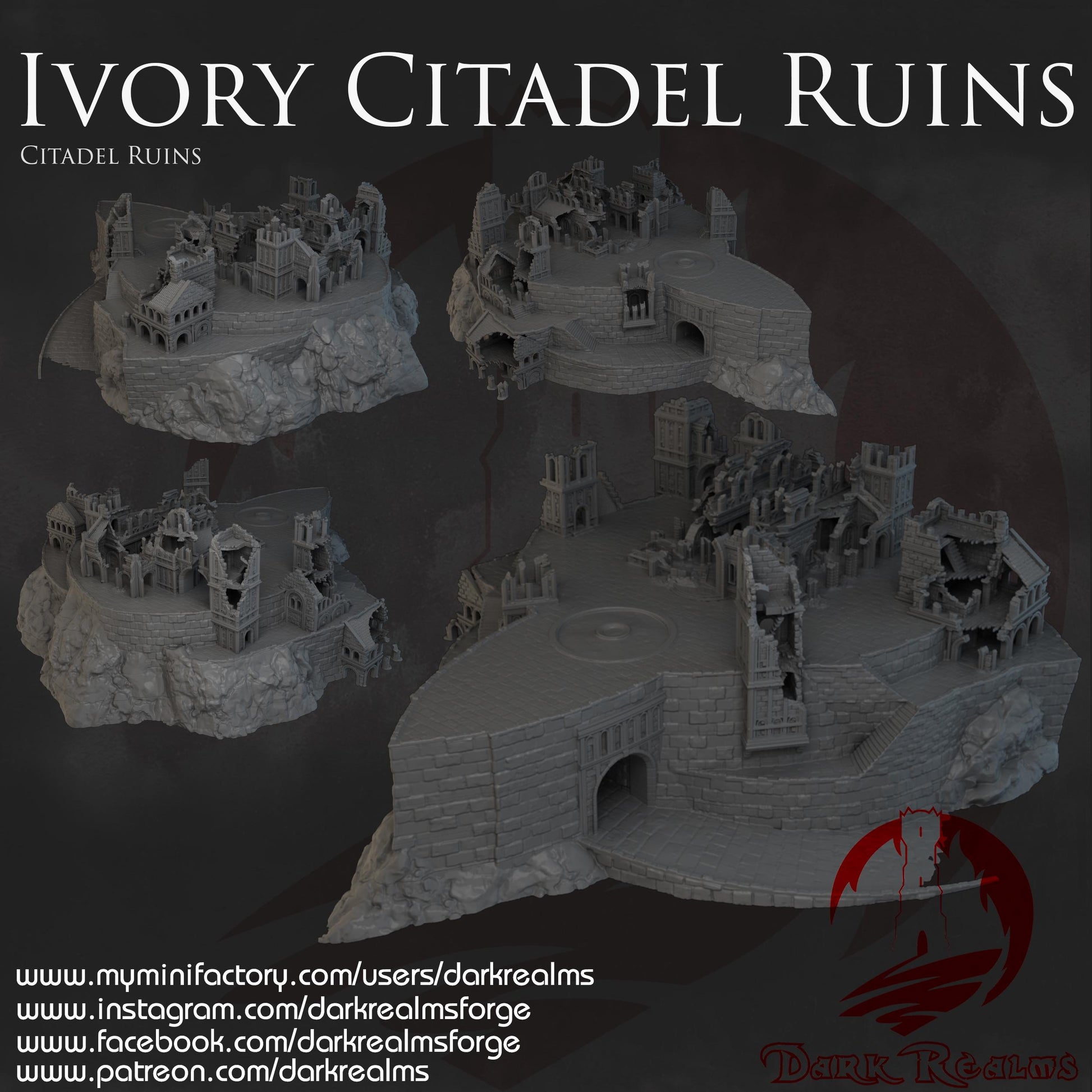 Dark Realms Ivory Citadel - Ivory Citadel Ruins - Printed on FDM Bambu Lab X1 Carbon (Custom Order) - product image