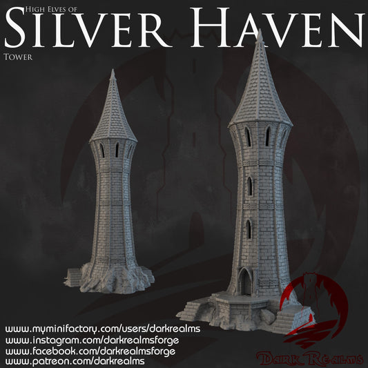 Dark Realms Silver Haven - Tower - Printed on FDM Bambu Lab X1 Carbon (Custom Order) - product image