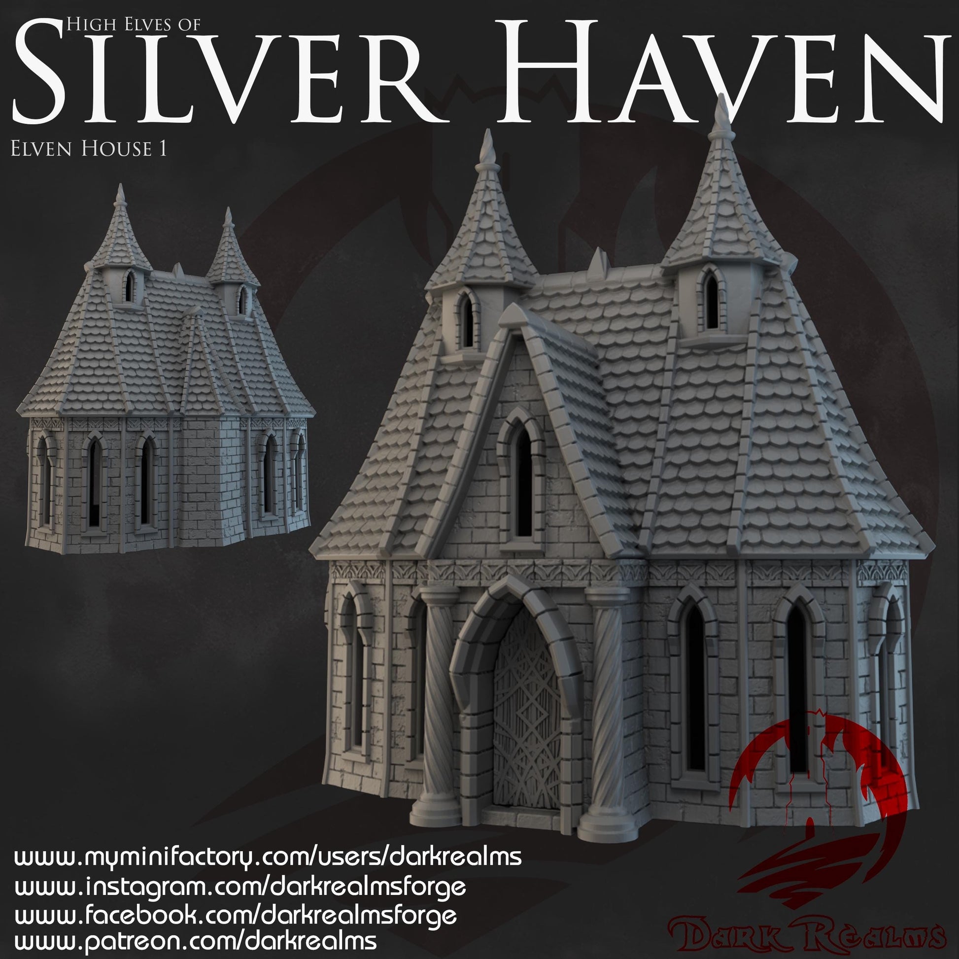 Dark Realms Silver Haven - House 1 - Printed on FDM Bambu Lab X1 Carbon (Custom Order) - product image