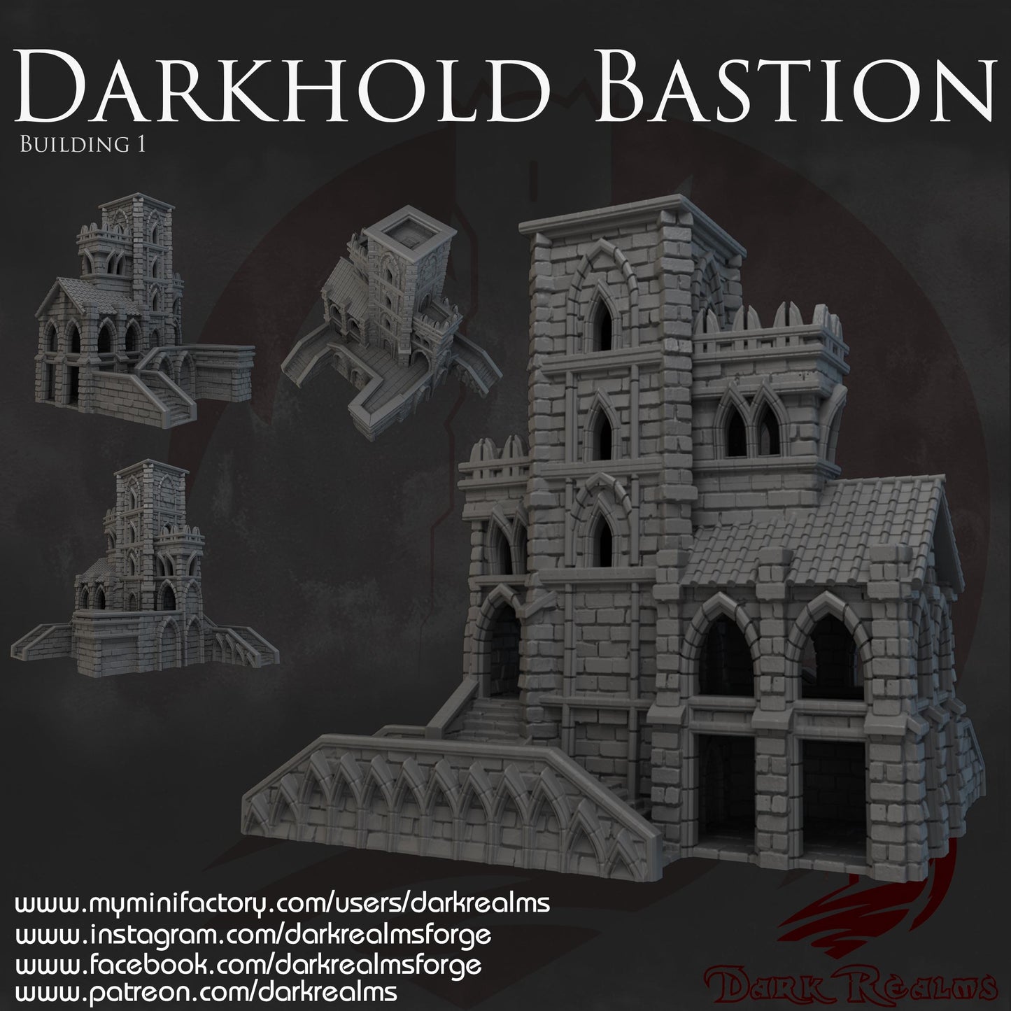 Dark Realms Darkhold Bastion - Building 1 - Printed on FDM Bambu Lab X1 Carbon (Custom Order) - product image 1 of 2