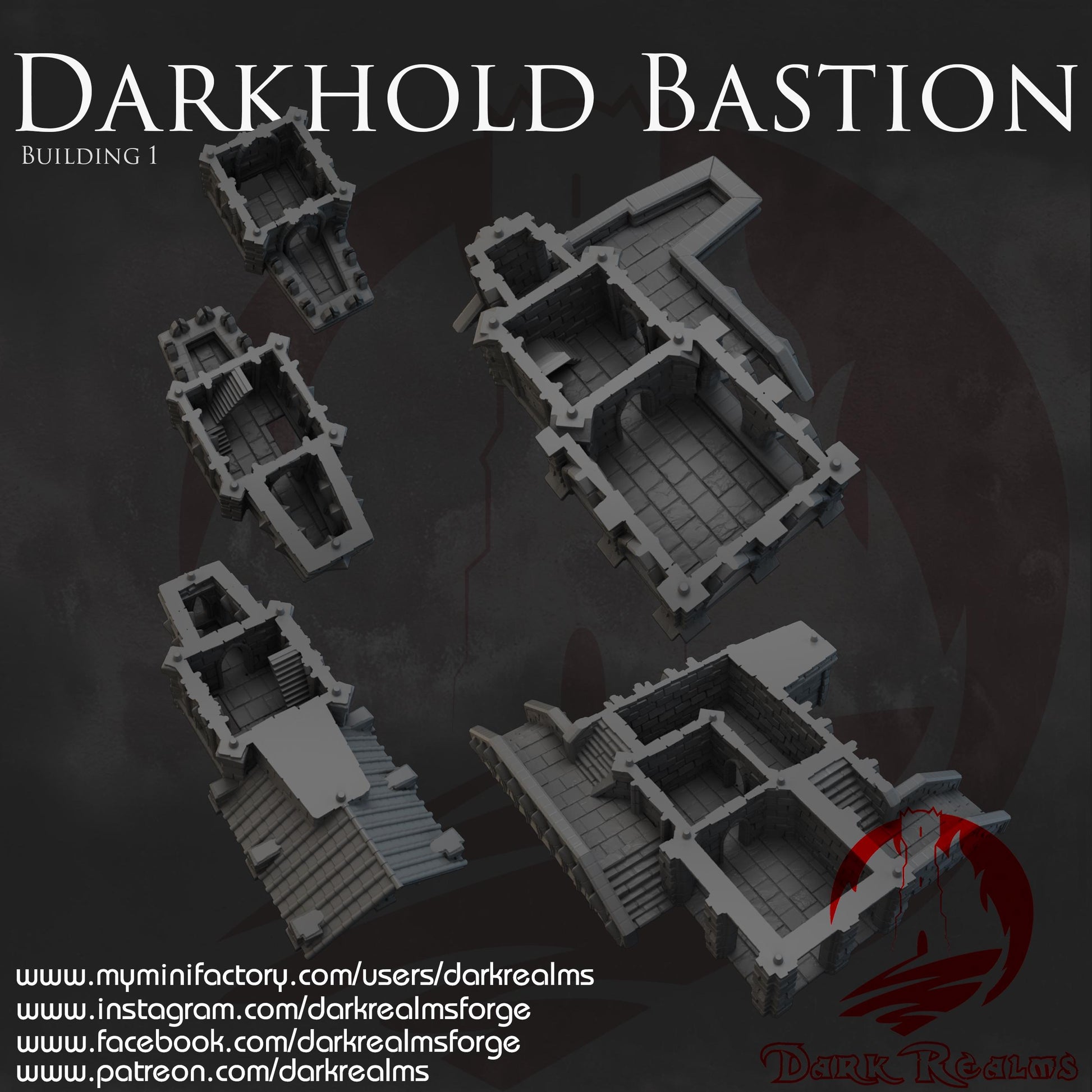 Dark Realms Darkhold Bastion - Building 1 - Printed on FDM Bambu Lab X1 Carbon (Custom Order) - product image 2 of 2