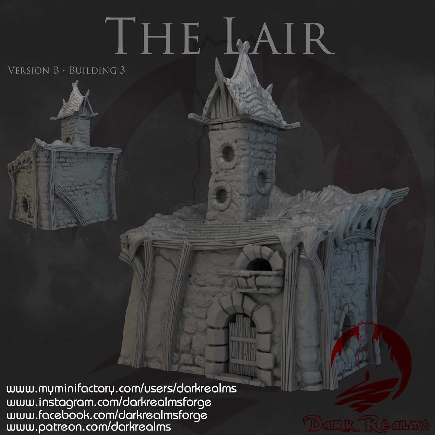 Dark Realms The Lair - Printed on FDM Bambu Lab X1 Carbon (Custom Order) - product image 3 of 6