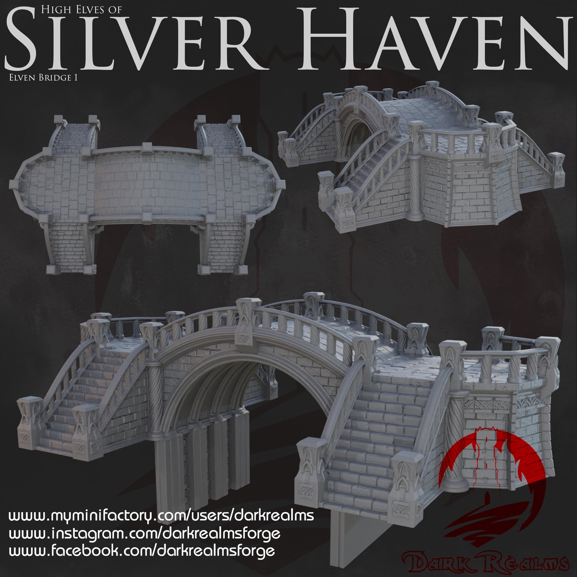 Dark Realms Silver Haven - Bridge 1- Printed on FDM Bambu Lab X1 Carbon (Custom Order) - product image