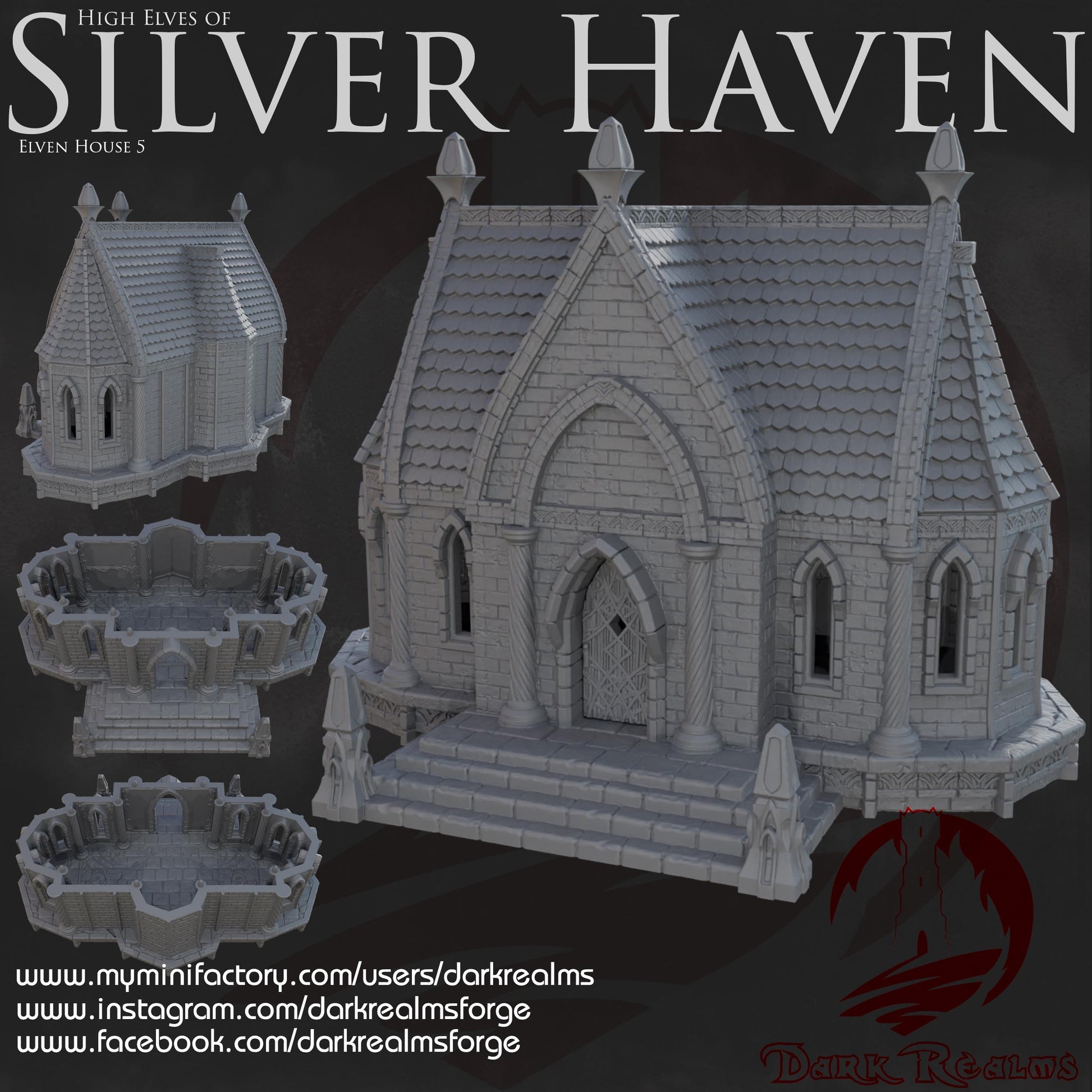 Dark Realms Silver Haven - House 5 - Printed on FDM Bambu Lab X1 Carbon (Custom Order) - product image