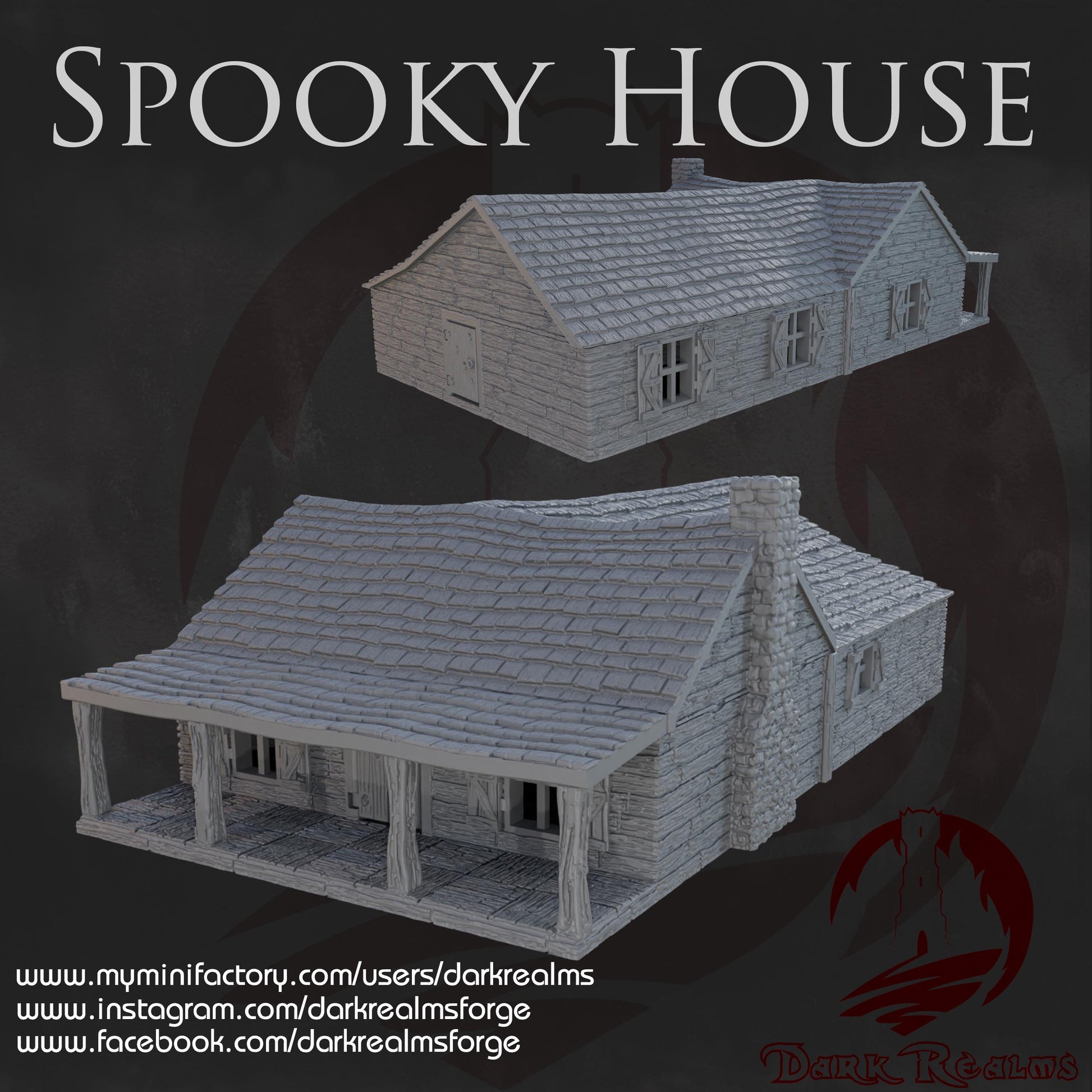 Dark Realms Spook Cabin - Printed on FDM Bambu Lab X1 Carbon (Custom Order) - product image