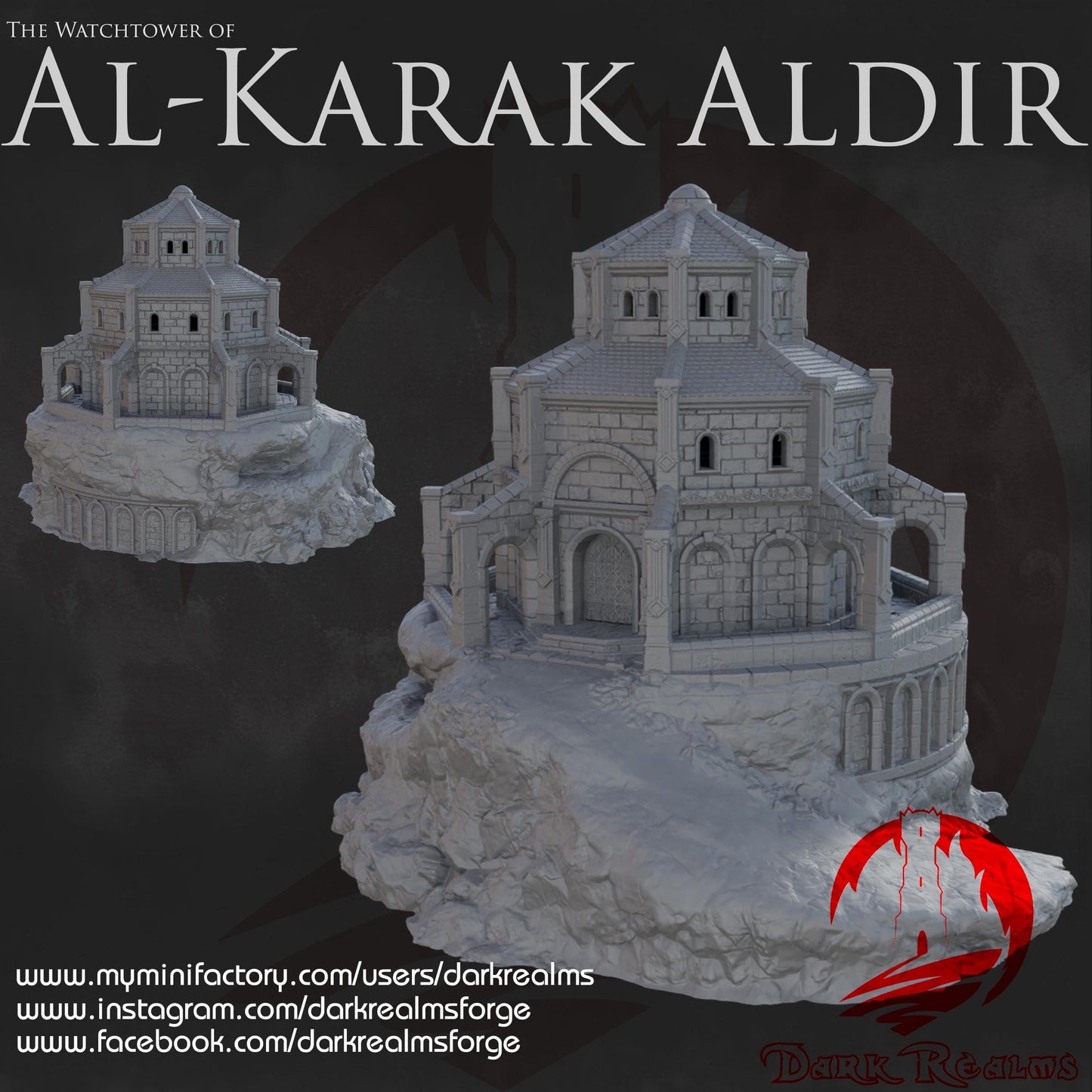 Dark Realms Al-Karak Aldir - Watchtower - Printed on FDM Bambu Lab X1 Carbon (Custom Order) - product image 1 of 2