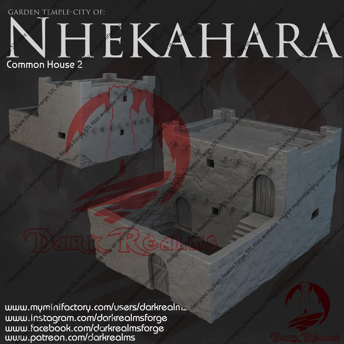 Dark Realms Nhekahara - Common House 2 - Printed on FDM Bambu Lab X1 Carbon (Custom Order) - product image