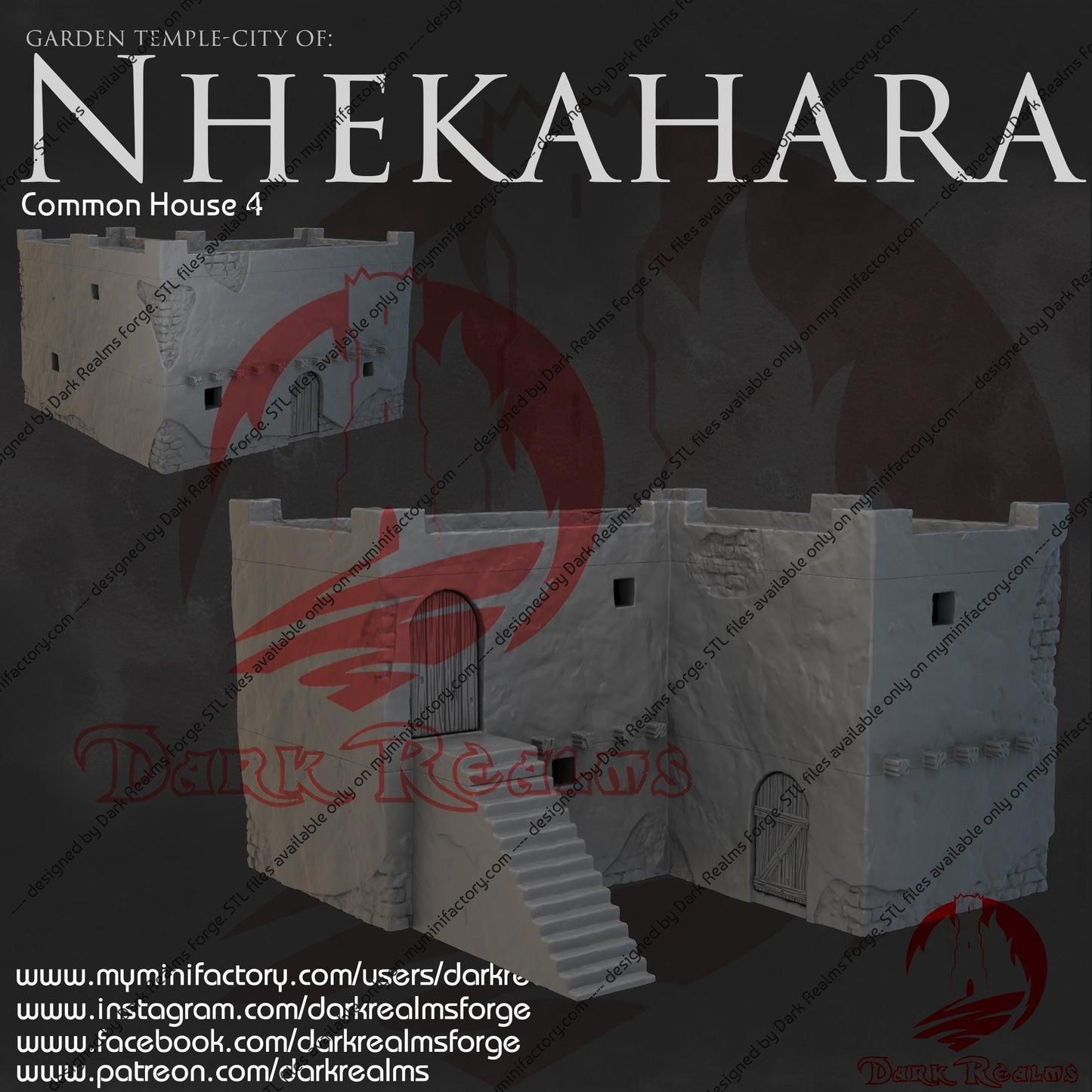 Dark Realms Nhekahara - Common House 4 - Printed on FDM Bambu Lab X1 Carbon (Custom Order) - product image