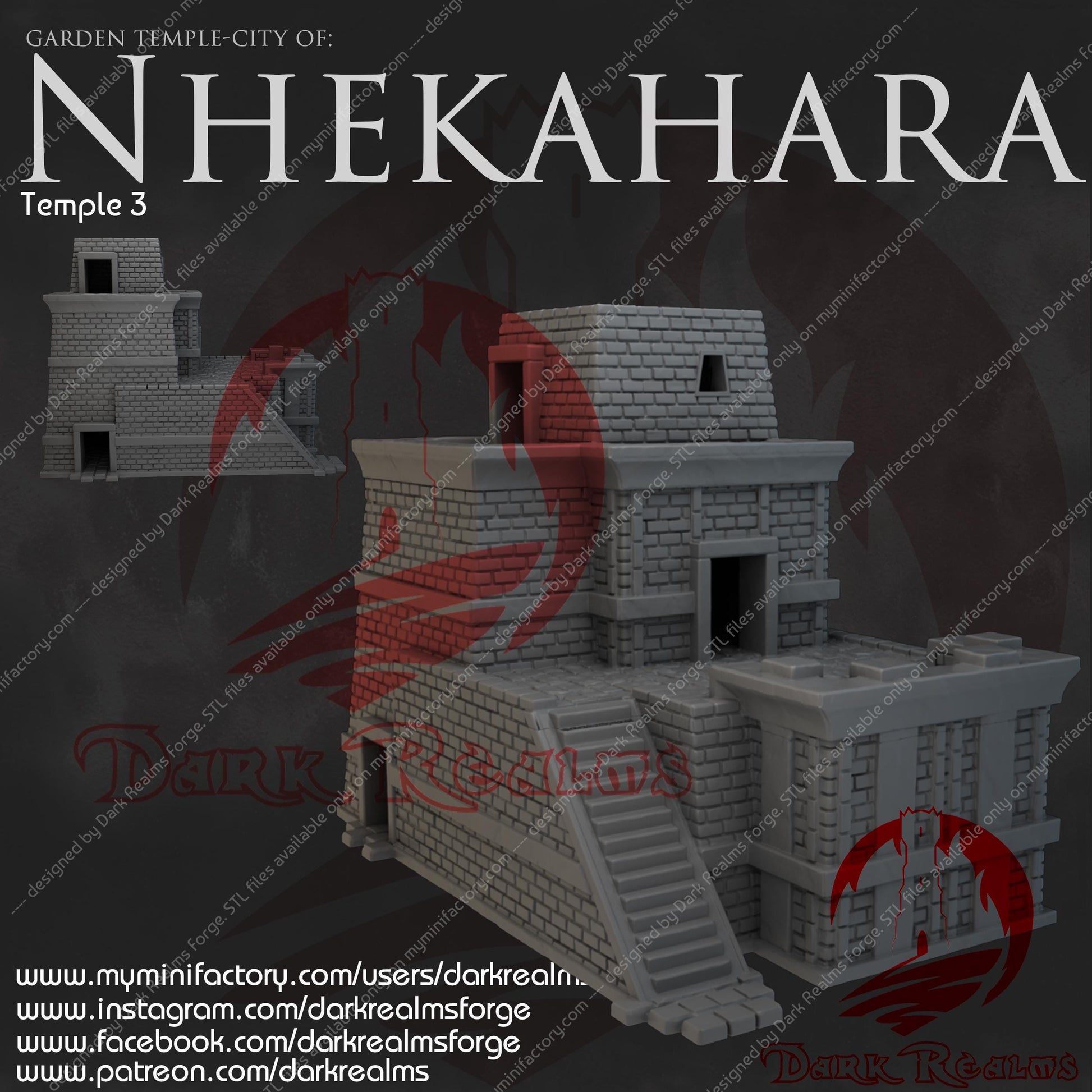 Dark Realms Nhekahara - Temple 3 - Printed on FDM Bambu Lab X1 Carbon (Custom Order) - product image