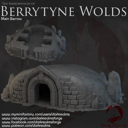 Dark Realms Berrytyne Wolds - Barrow-graves - Printed on FDM Bambu Lab X1 Carbon (Custom Order) - product image 1 of 4