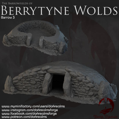 Dark Realms Berrytyne Wolds - Barrow-graves - Printed on FDM Bambu Lab X1 Carbon (Custom Order) - product image 3 of 4