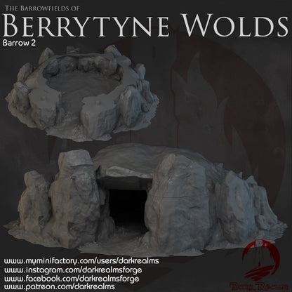 Dark Realms Berrytyne Wolds - Barrow-graves - Printed on FDM Bambu Lab X1 Carbon (Custom Order) - product image 2 of 4