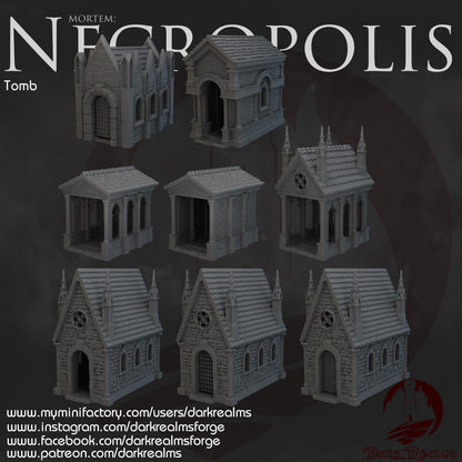 Dark Realms Necropolis - Tombs - Printed on FDM Bambu Lab X1 Carbon (Custom Order) - product image 1 of 10