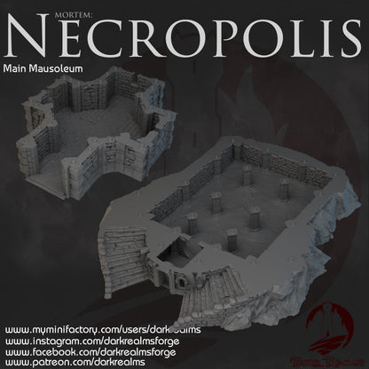 Dark Realms Necropolis - Main Mausoleum - Printed on FDM Bambu Lab X1 Carbon (Custom Order) - product image 2 of 2