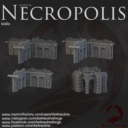 Dark Realms Necropolis - Walls - Printed on FDM Bambu Lab X1 Carbon (Custom Order) - product image 2 of 2