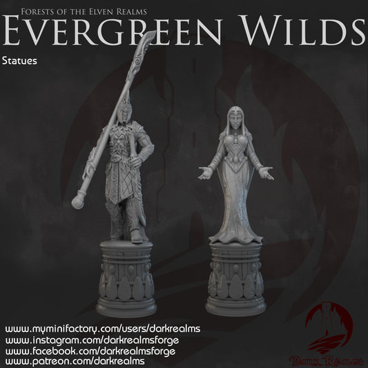 Dark Realms Evergreen Wilds - Elven Statues - Printed on FDM Bambu Lab X1 Carbon (Custom Order) - product image