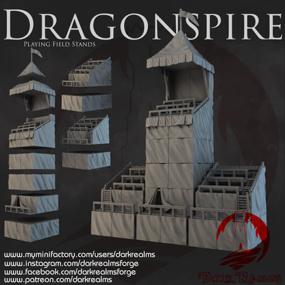 Dark Realms Dragonspire Wizarding School - Stands - Printed on FDM Bambu Lab X1 Carbon (Custom Order) - product image 1 of 2