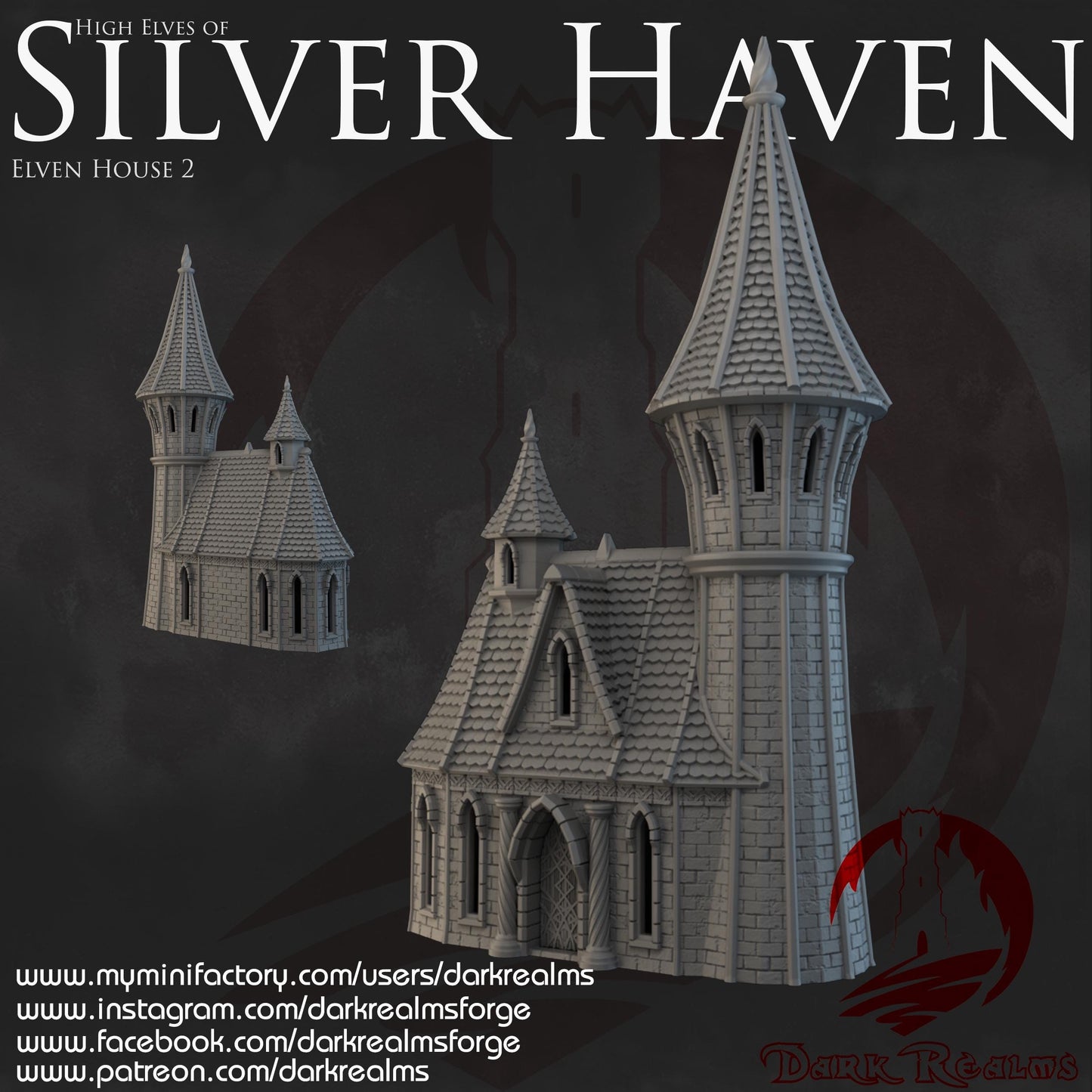 Dark Realms Silver Haven - House 2 - Printed on FDM Bambu Lab X1 Carbon (Custom Order) - product image