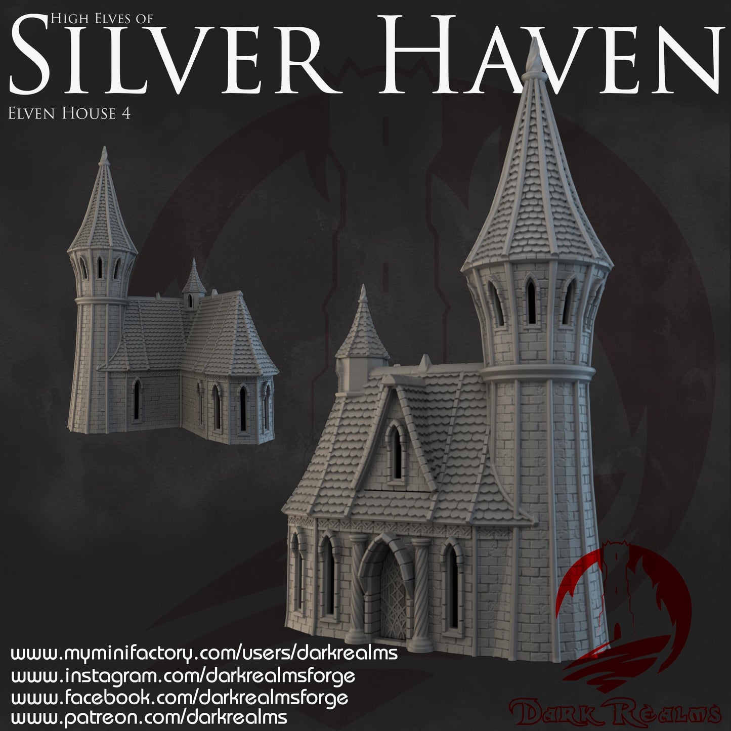 Dark Realms Silver Haven - House 4 - Printed on FDM Bambu Lab X1 Carbon (Custom Order) - product image