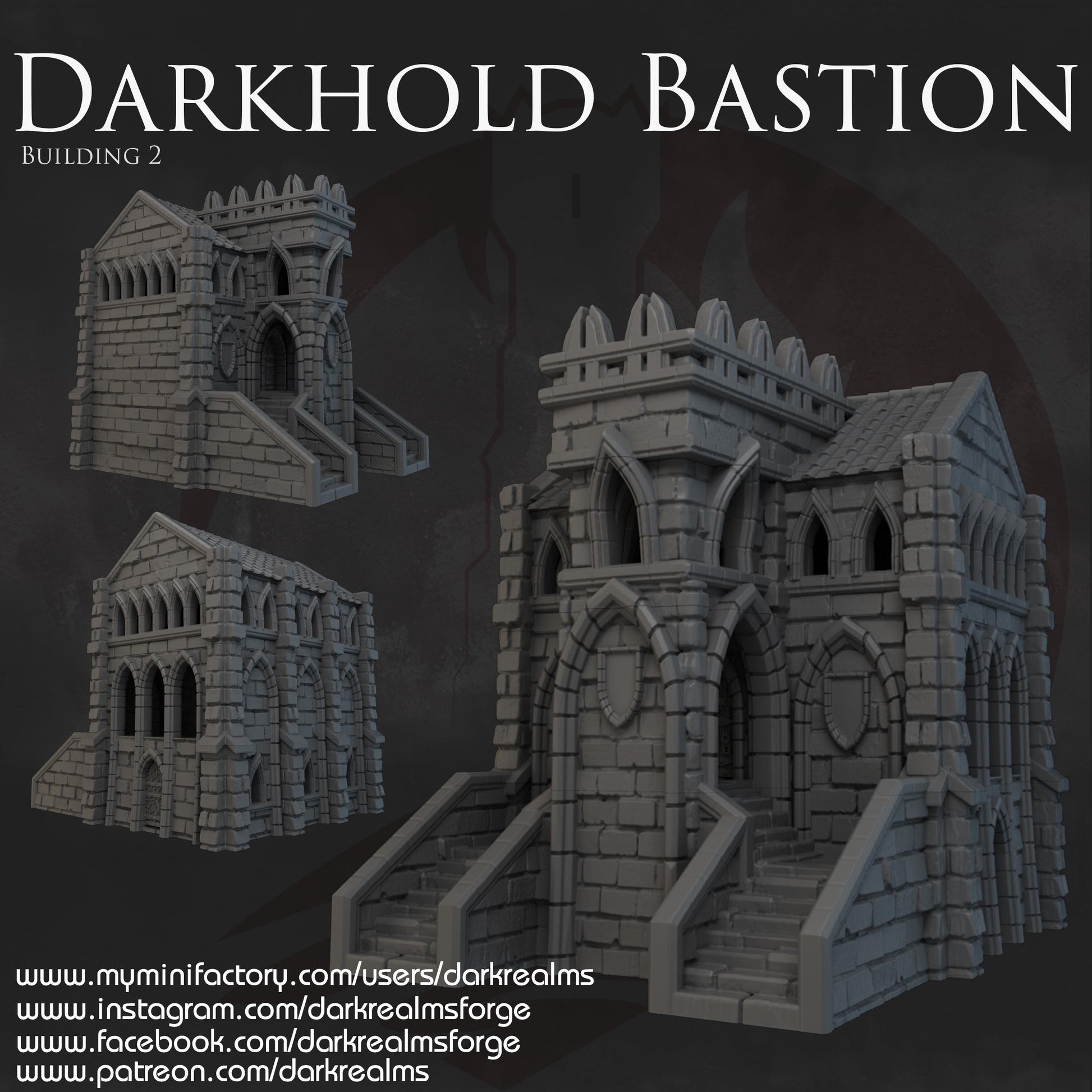 Dark Realms Darkhold Bastion - Building 2 - Printed on FDM Bambu Lab X1 Carbon (Custom Order) - product image 1 of 2